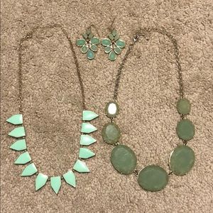 Green Statement Necklaces & Earrings